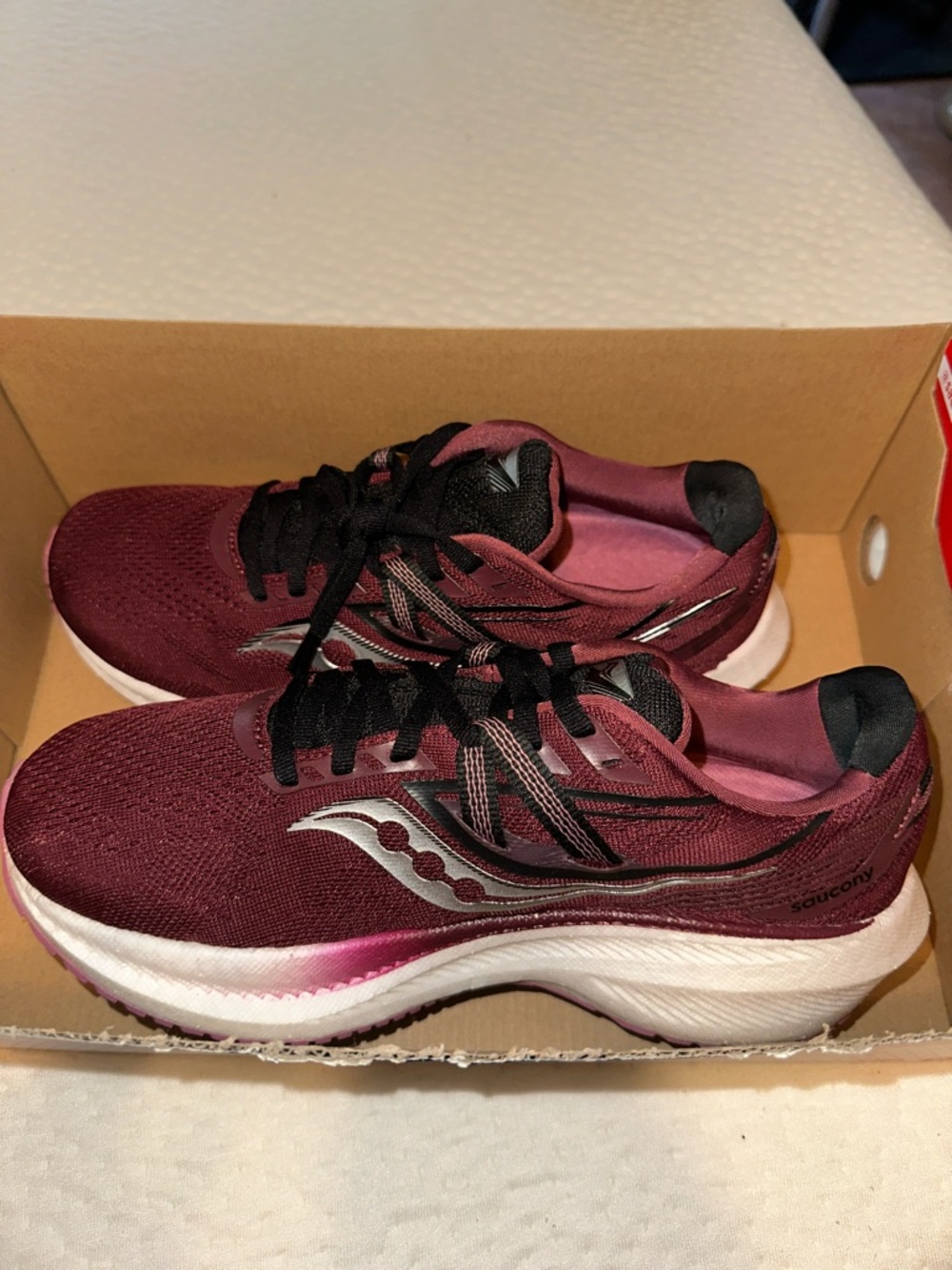 Saucony Women’s Burgundy and Black Athletic Running Shoes